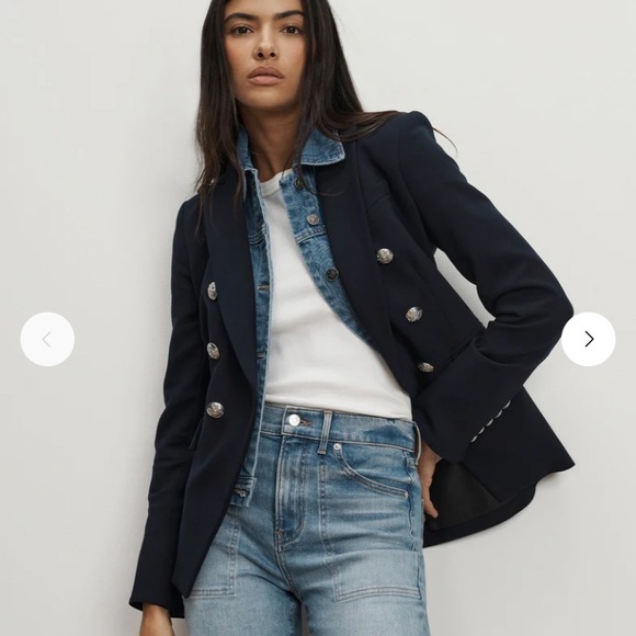 Veronica Beard Jackets & Blazers - Veronica Beard Miller Dickey Jacket Navy Flap-Pocket Double-Breasted Blazer